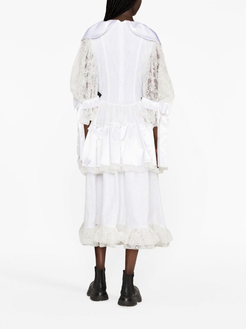 White Hoop Lace Midi Dress