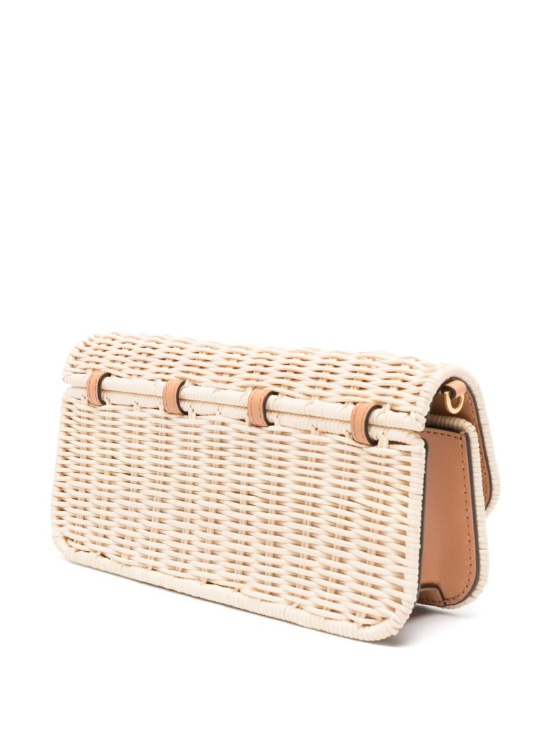 Beige Logo Plaque Clutch Bag