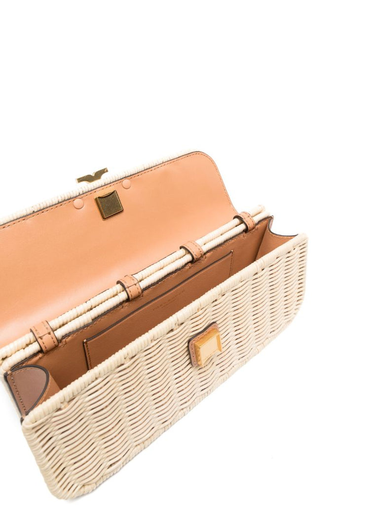 Beige Logo Plaque Clutch Bag