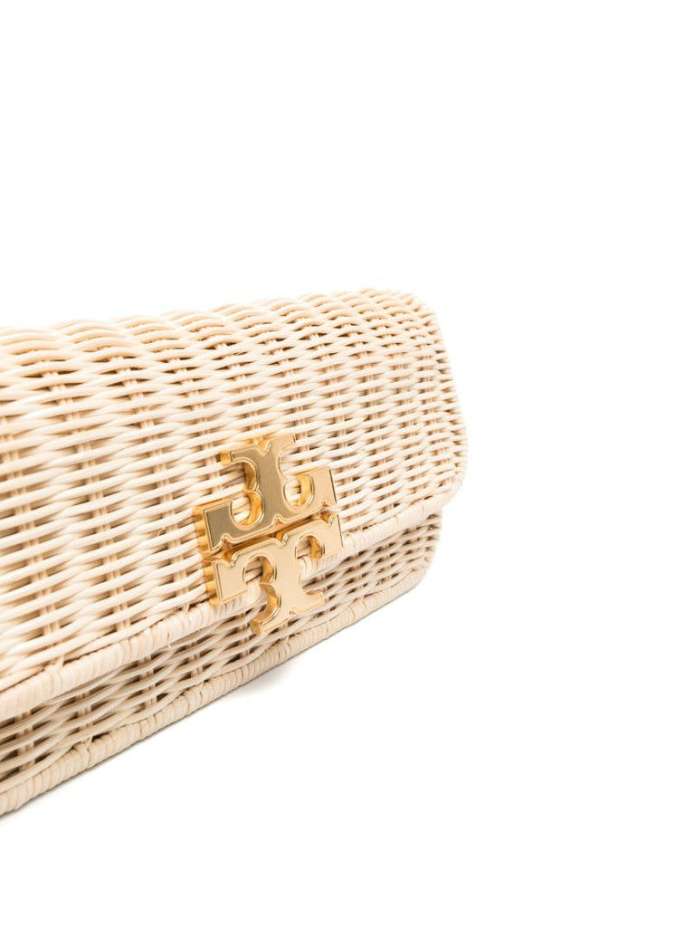 Beige Logo Plaque Clutch Bag