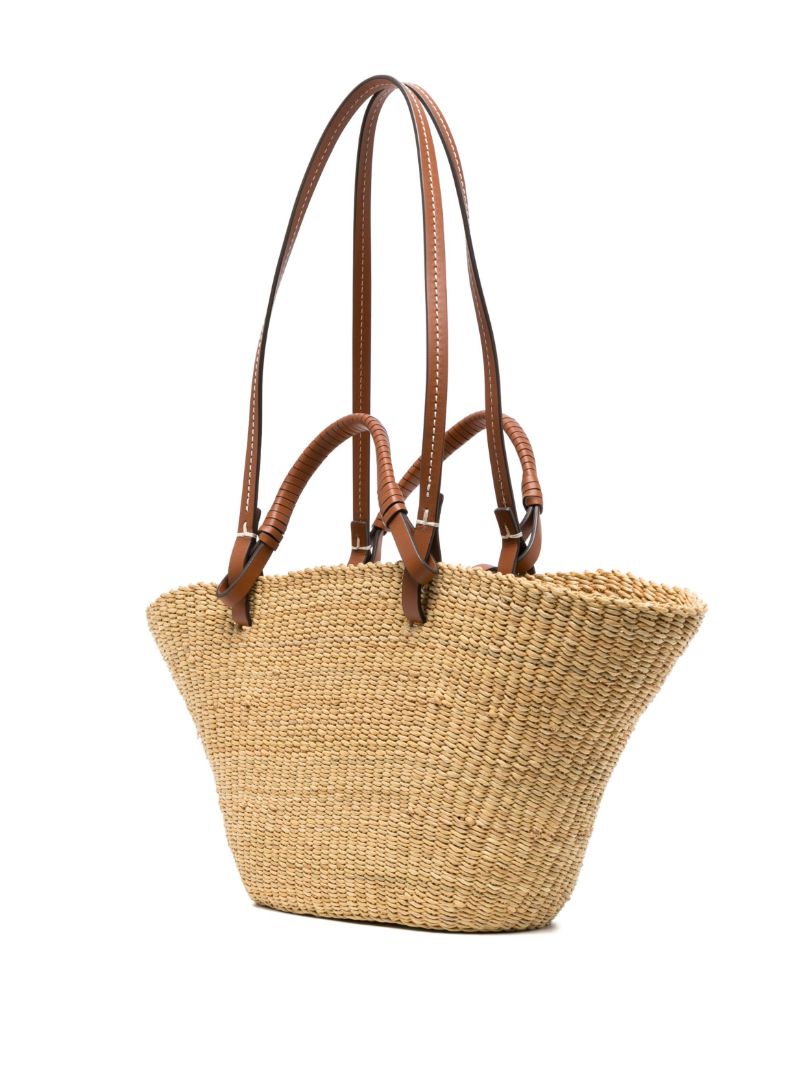 Beige Logo Patch Tote Bag