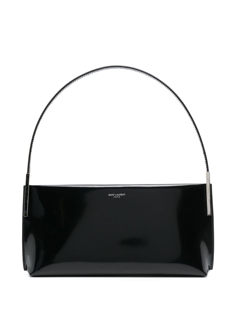 Black Suzanne Small Patent Leather Shoulder Bag