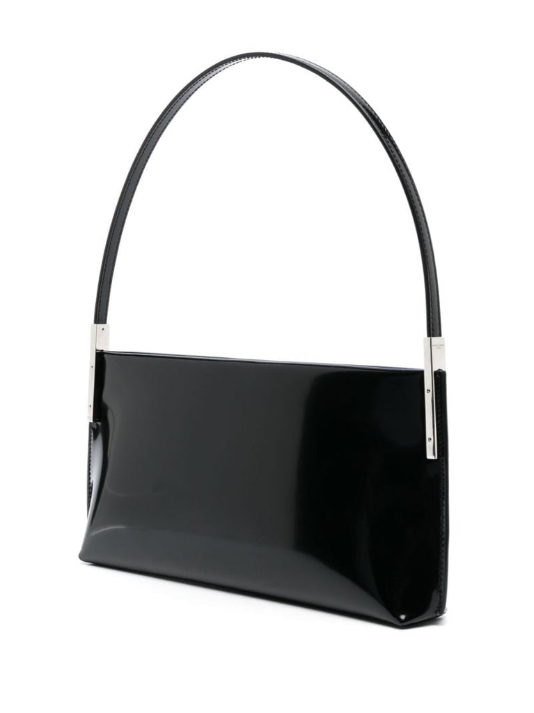 Black Suzanne Small Patent Leather Shoulder Bag