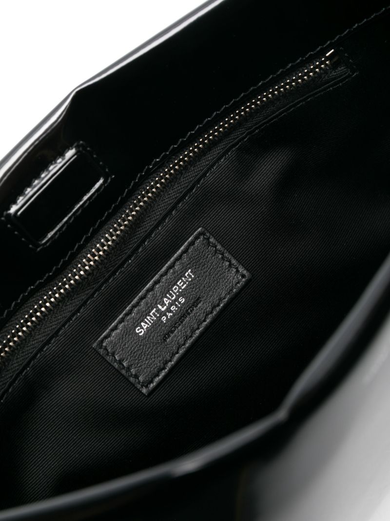 Black Suzanne Small Patent Leather Shoulder Bag