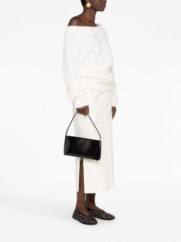Black Suzanne Small Patent Leather Shoulder Bag