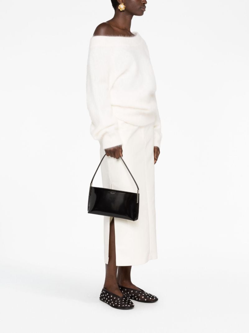 Black Suzanne Small Patent Leather Shoulder Bag