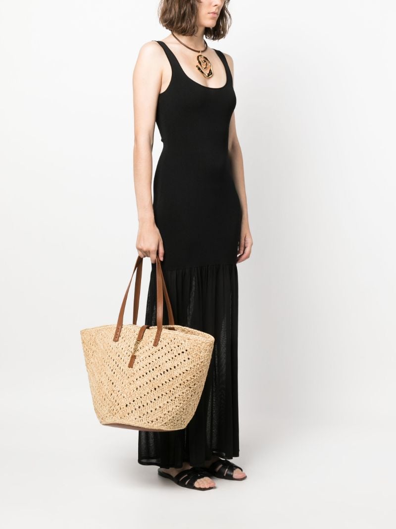 Brown Panier Medium Raffia Basket Bag