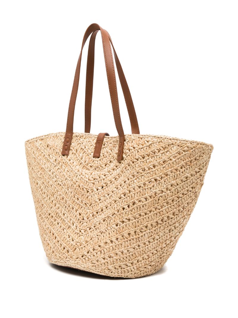 Brown Panier Medium Raffia Basket Bag
