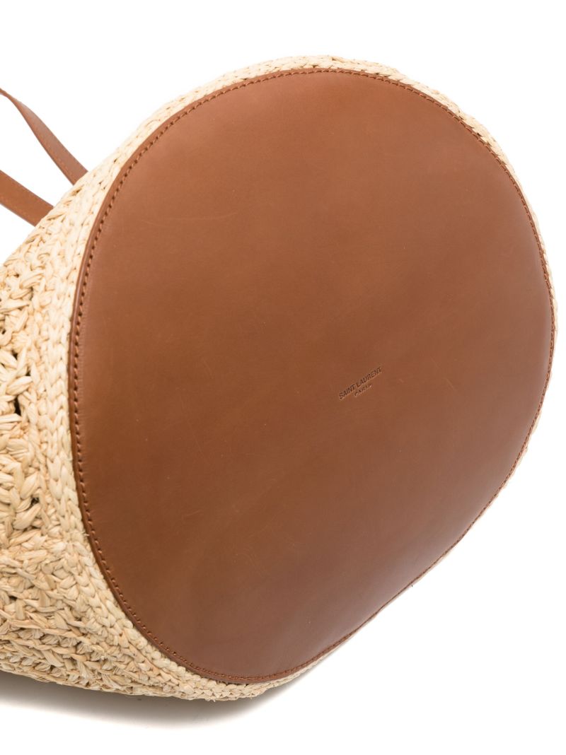 Brown Panier Medium Raffia Basket Bag