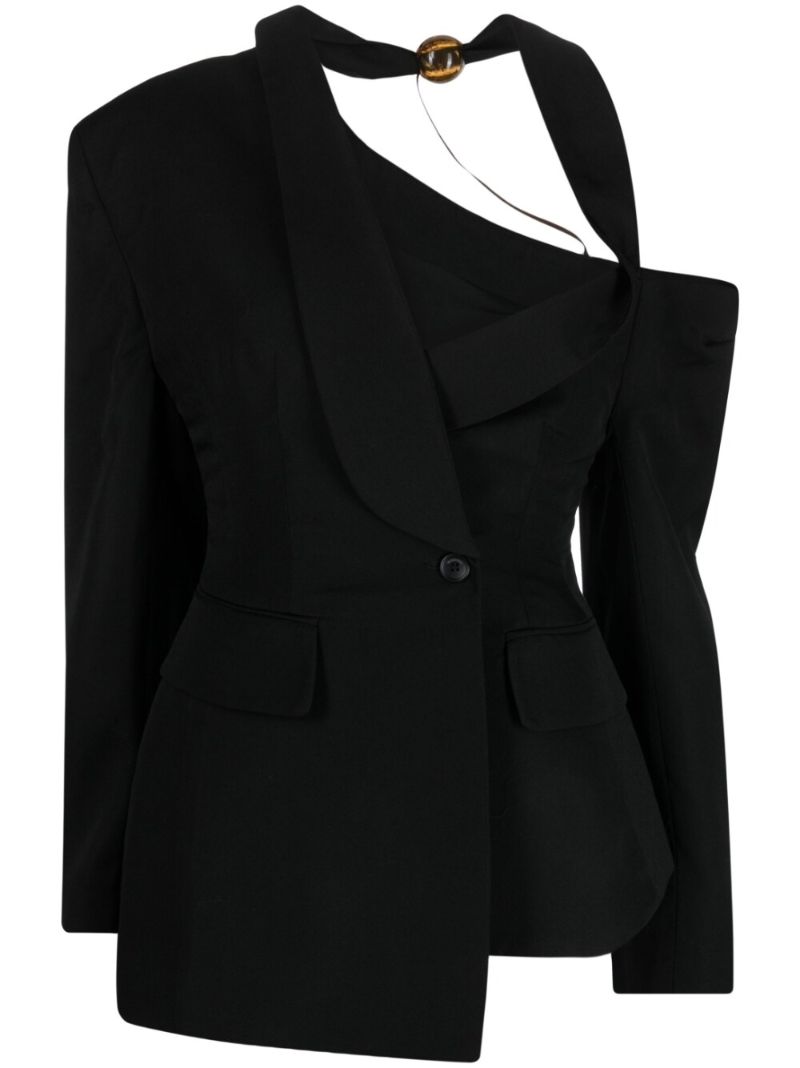 Black La Veste Baska Asymmetric Suit Jacket