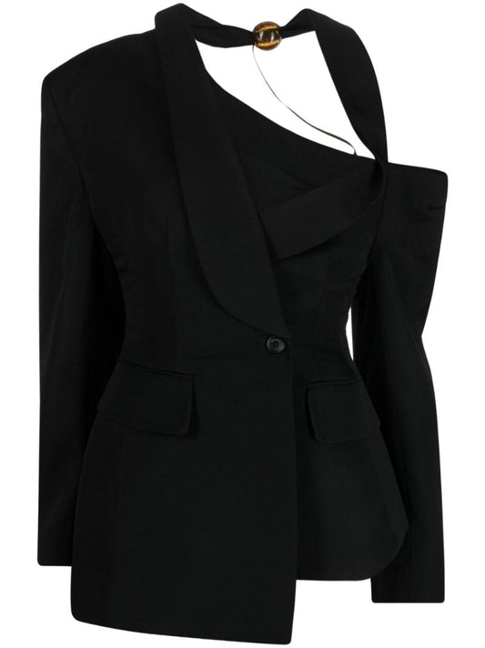 Black La Veste Baska Asymmetric Suit Jacket