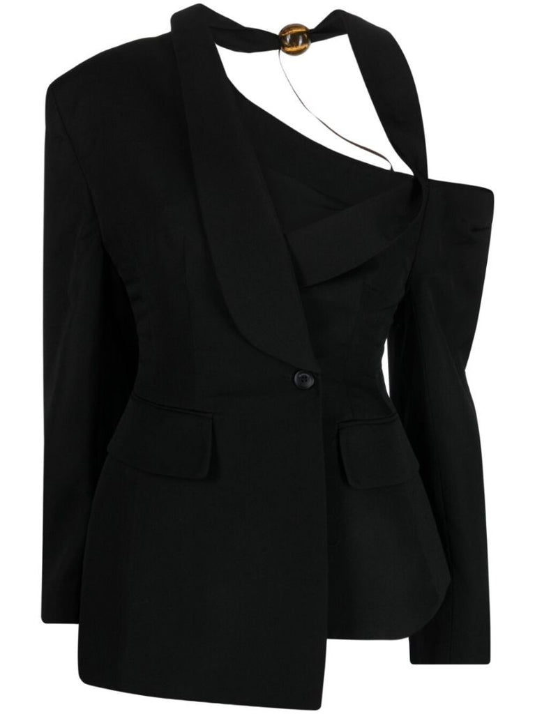 Black La Veste Baska Asymmetric Suit Jacket