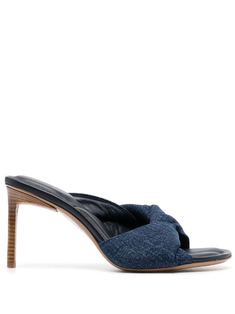 Blue Les Mules Bagnu 80 Denim Mules