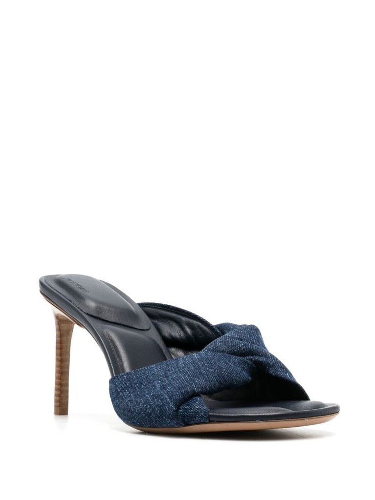 Blue Les Mules Bagnu 80 Denim Mules