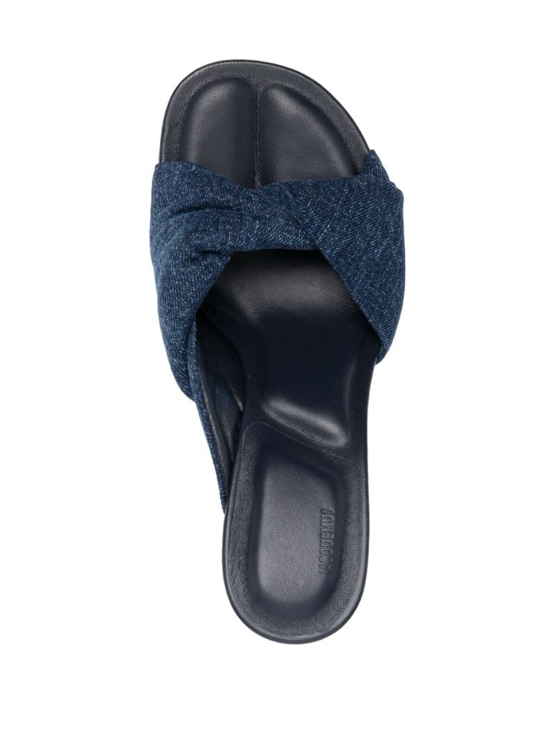 Blue Les Mules Bagnu 80 Denim Mules
