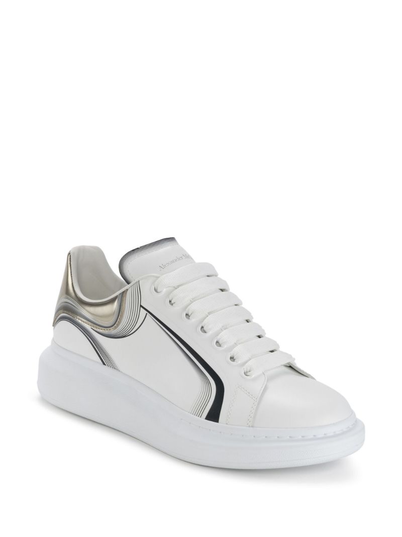 White Oversized Leather Sneakers