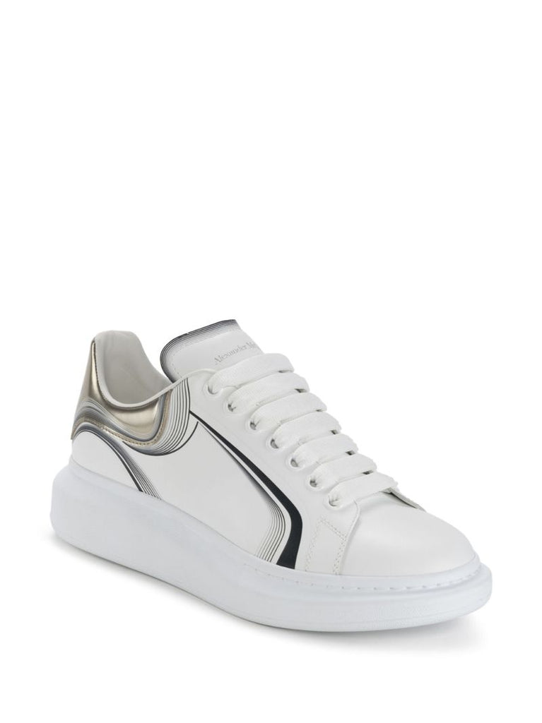 White Oversized Leather Sneakers