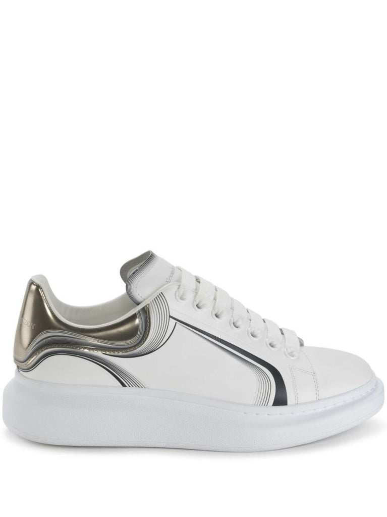White Oversized Leather Sneakers