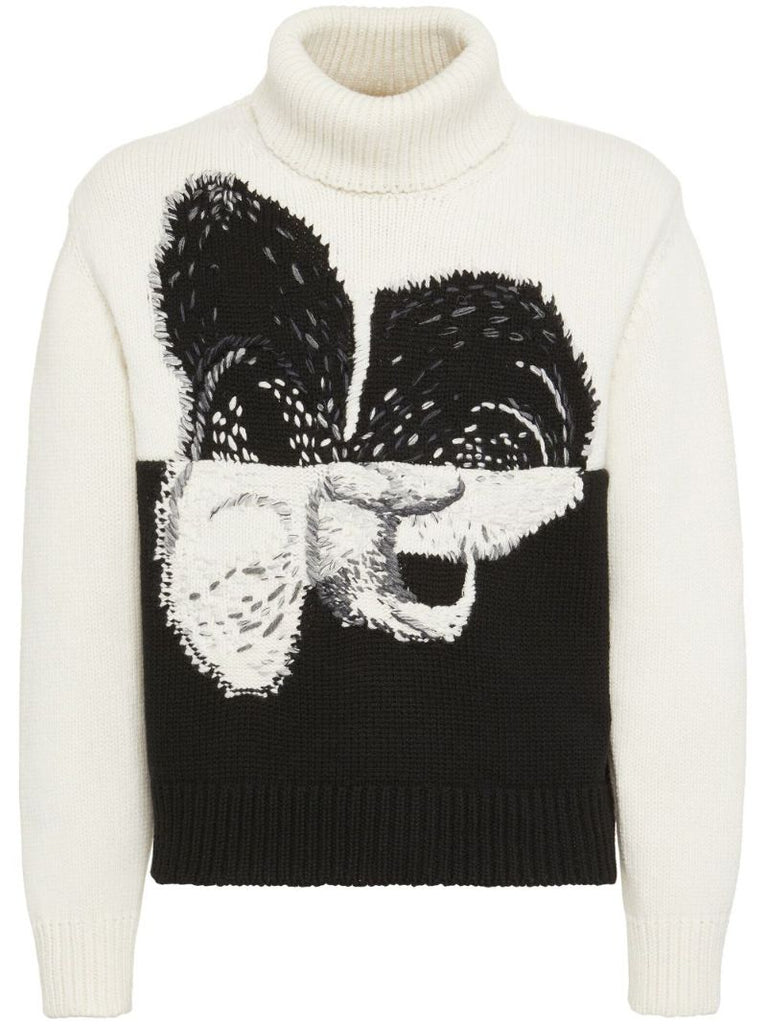 Neutral Spliced Orchid Cashmere Sweater
