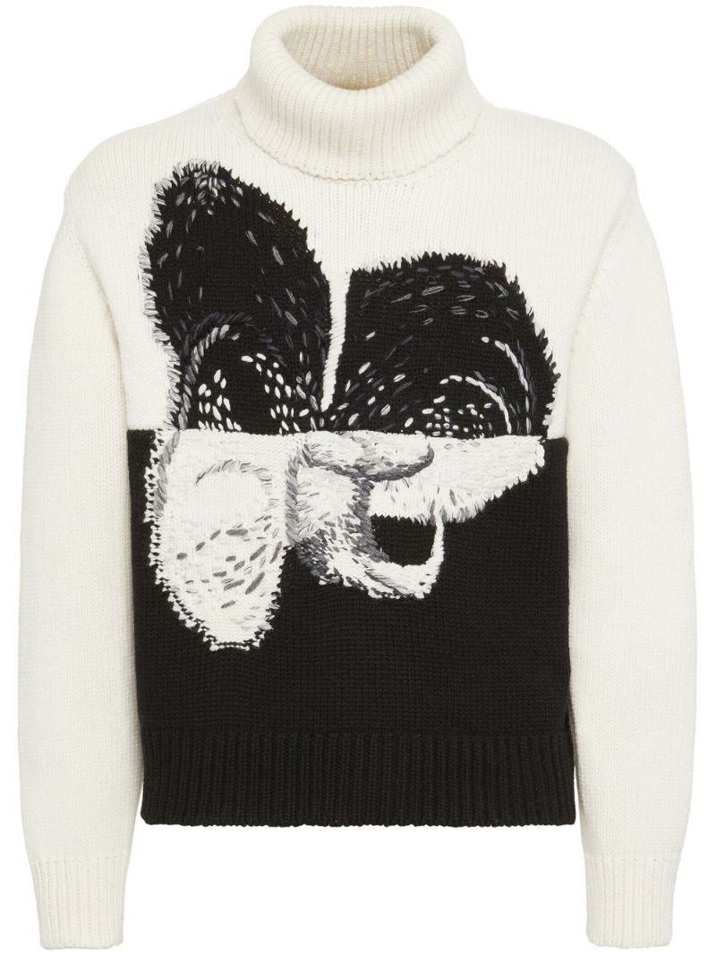 Neutral Spliced Orchid Cashmere Sweater