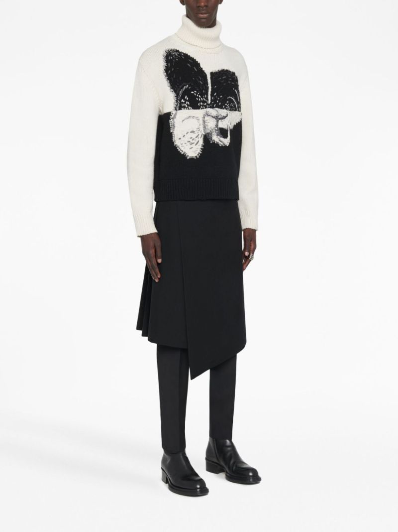 Neutral Spliced Orchid Cashmere Sweater