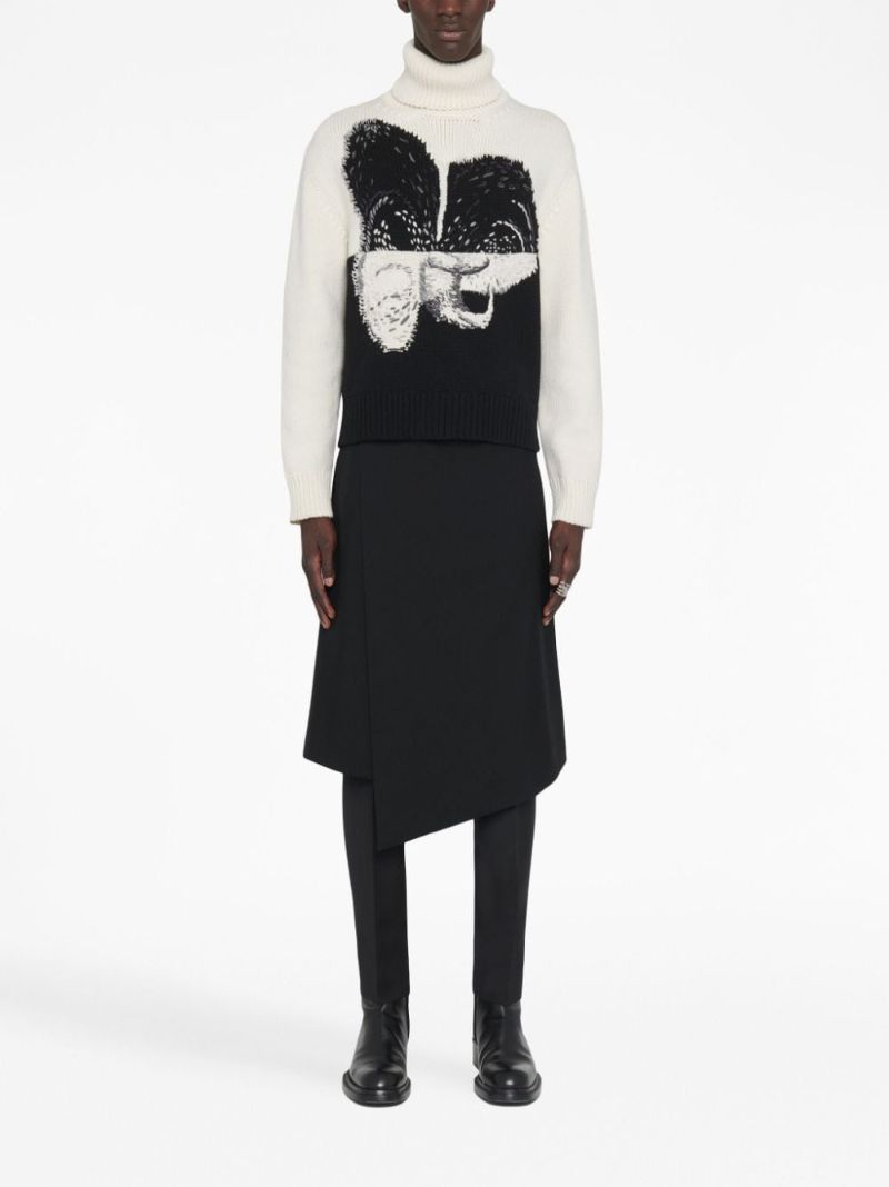 Neutral Spliced Orchid Cashmere Sweater