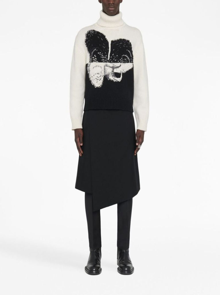 Neutral Spliced Orchid Cashmere Sweater