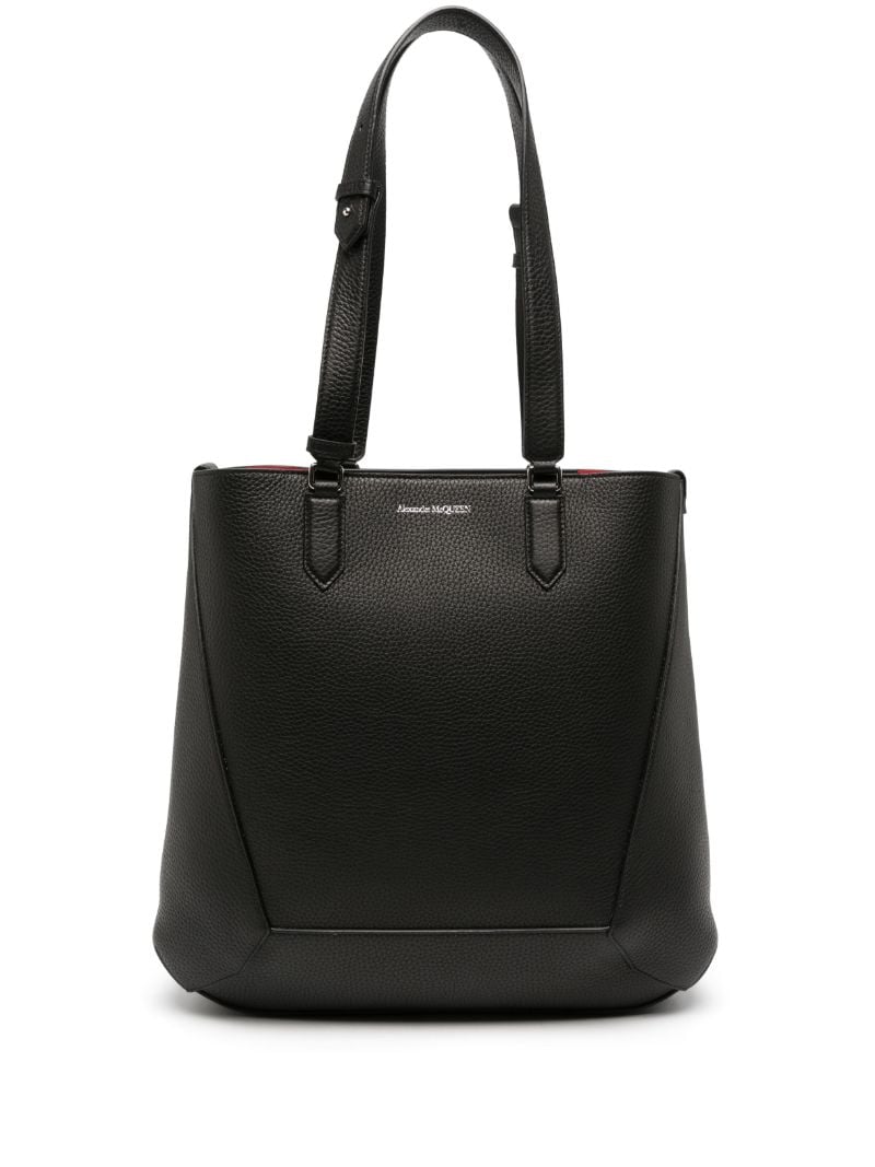 Black the Edge Leather Tote Bag