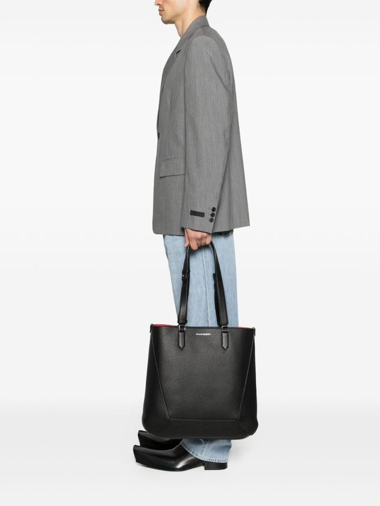 Black the Edge Leather Tote Bag
