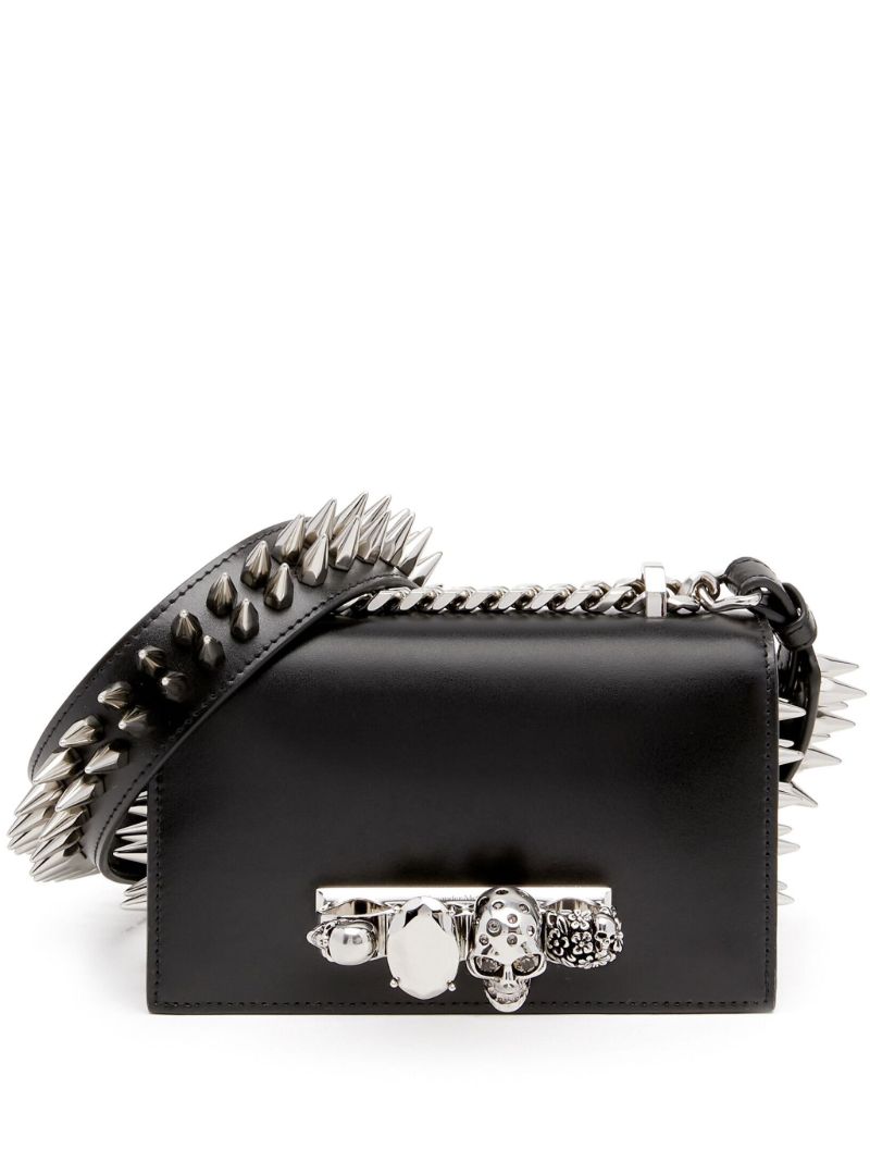 Black the Biker Mini Jewelled Crossbody Bag