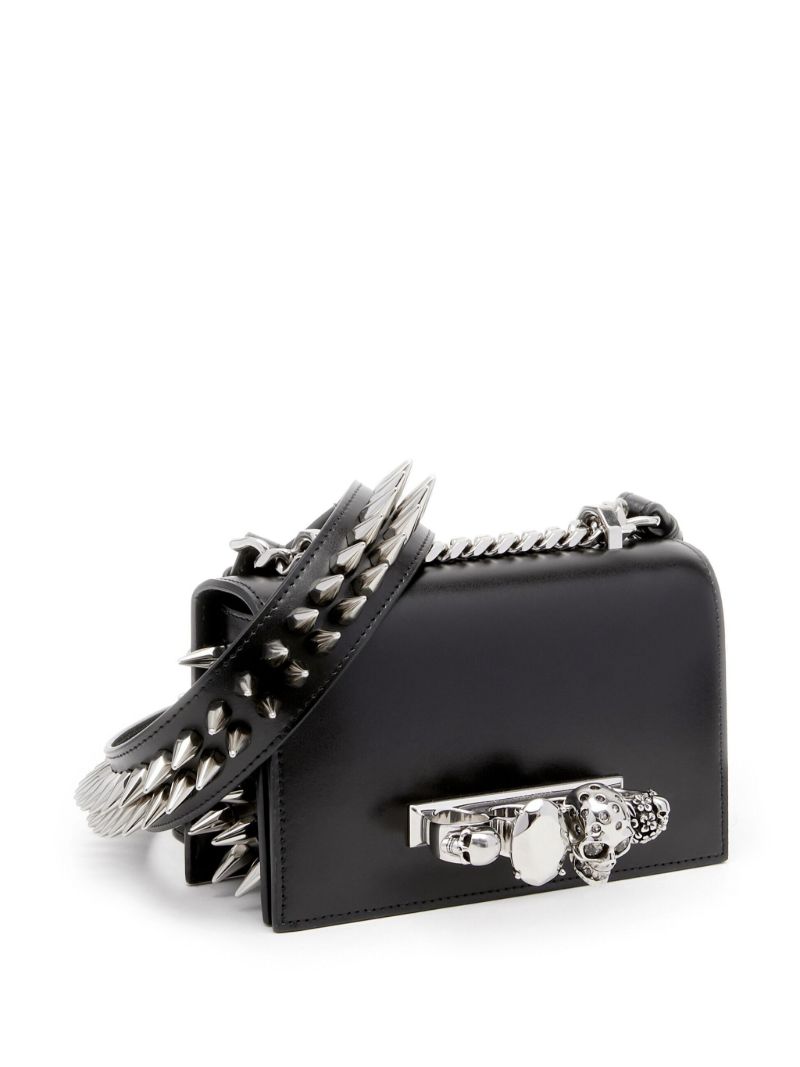 Black the Biker Mini Jewelled Crossbody Bag