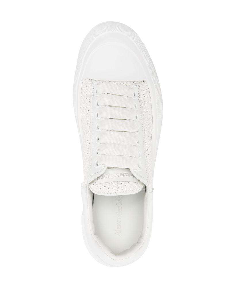 White Deck Plimsoll Woven Sneakers