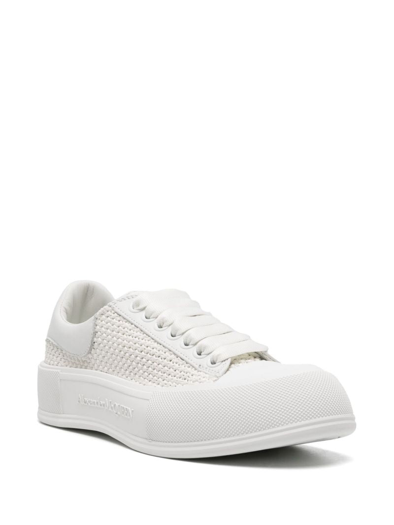 White Deck Plimsoll Woven Sneakers