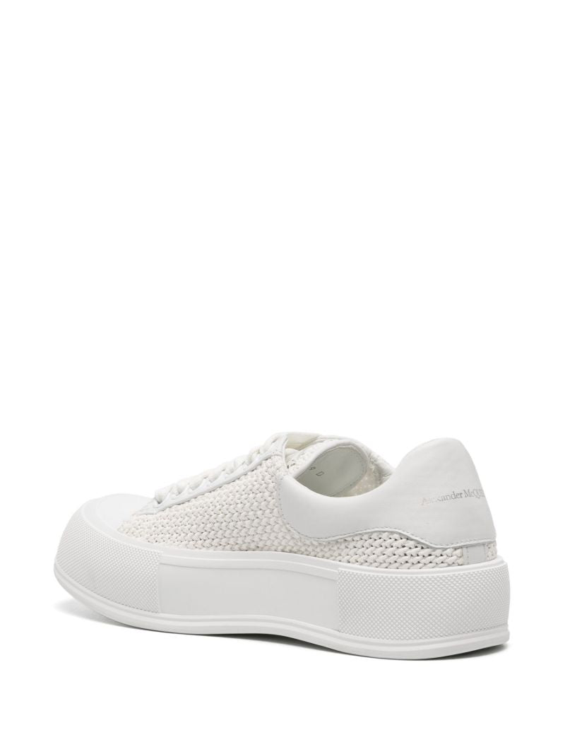 White Deck Plimsoll Woven Sneakers