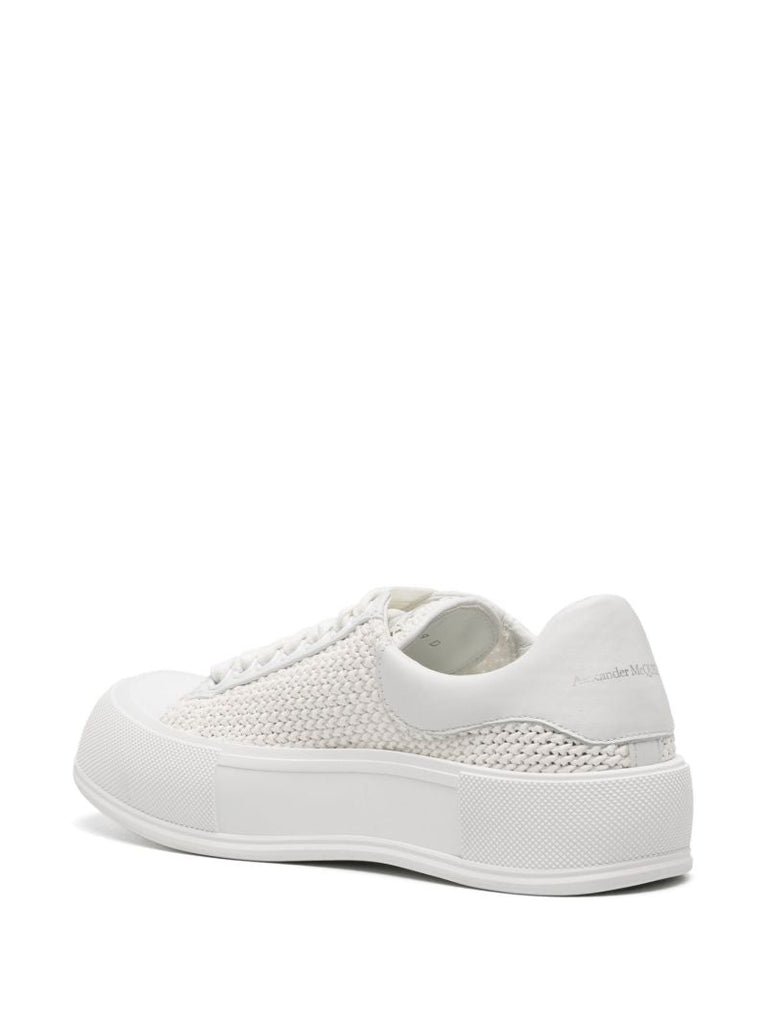 White Deck Plimsoll Woven Sneakers