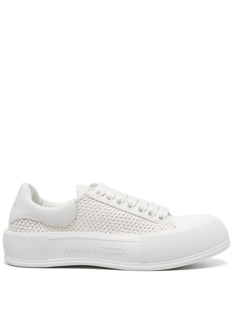 White Deck Plimsoll Woven Sneakers