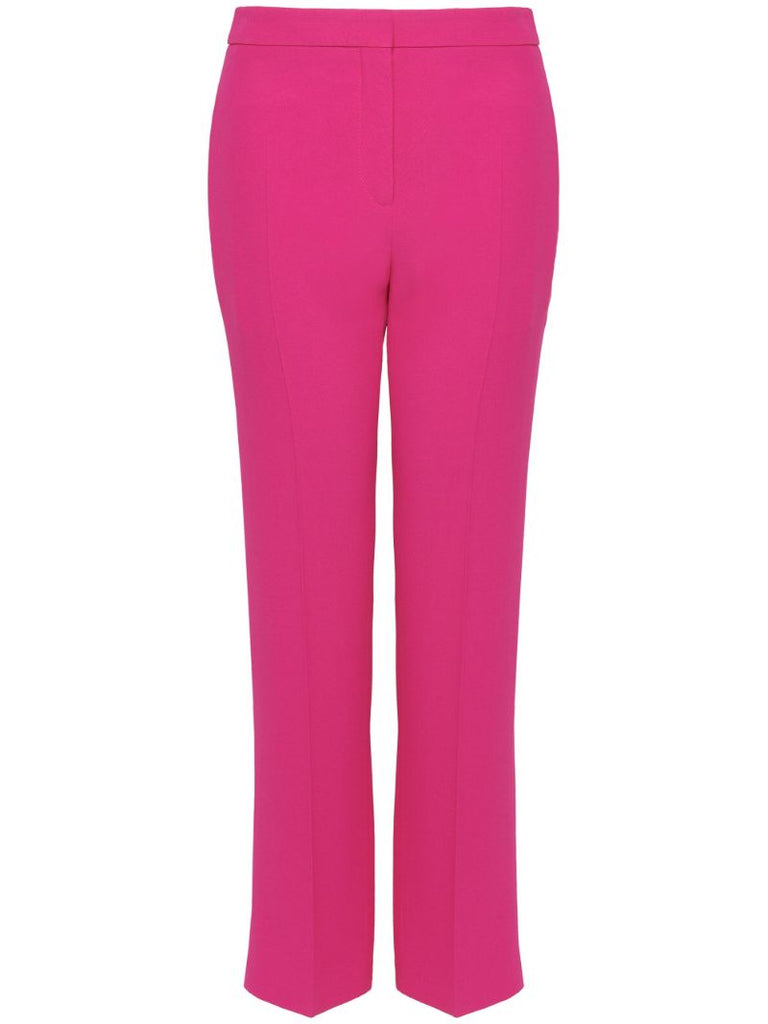 Pink Cropped Straight-leg Trousers