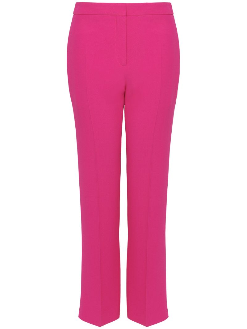 Pink Cropped Straight-leg Trousers