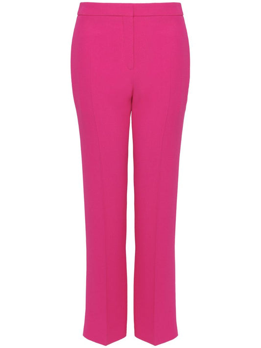Pink Cropped Straight-leg Trousers