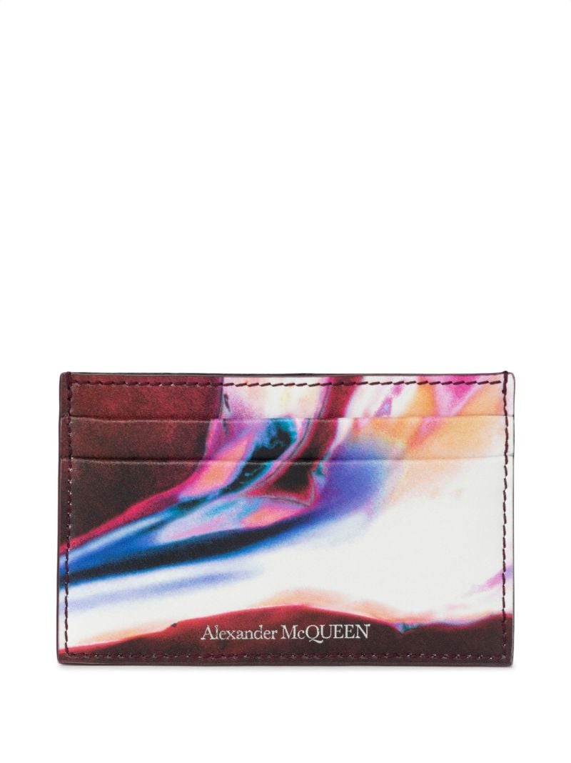 Multicolour Solarised Flower Leather Cardholder
