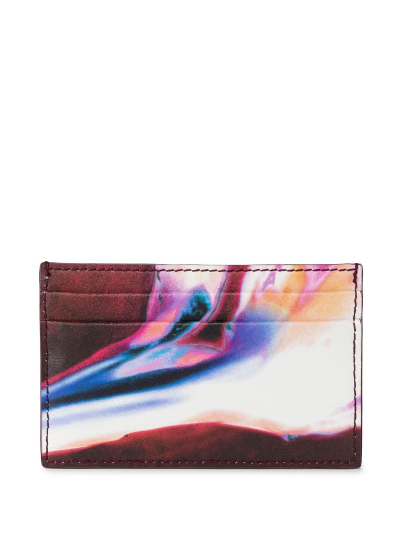 Multicolour Solarised Flower Leather Cardholder