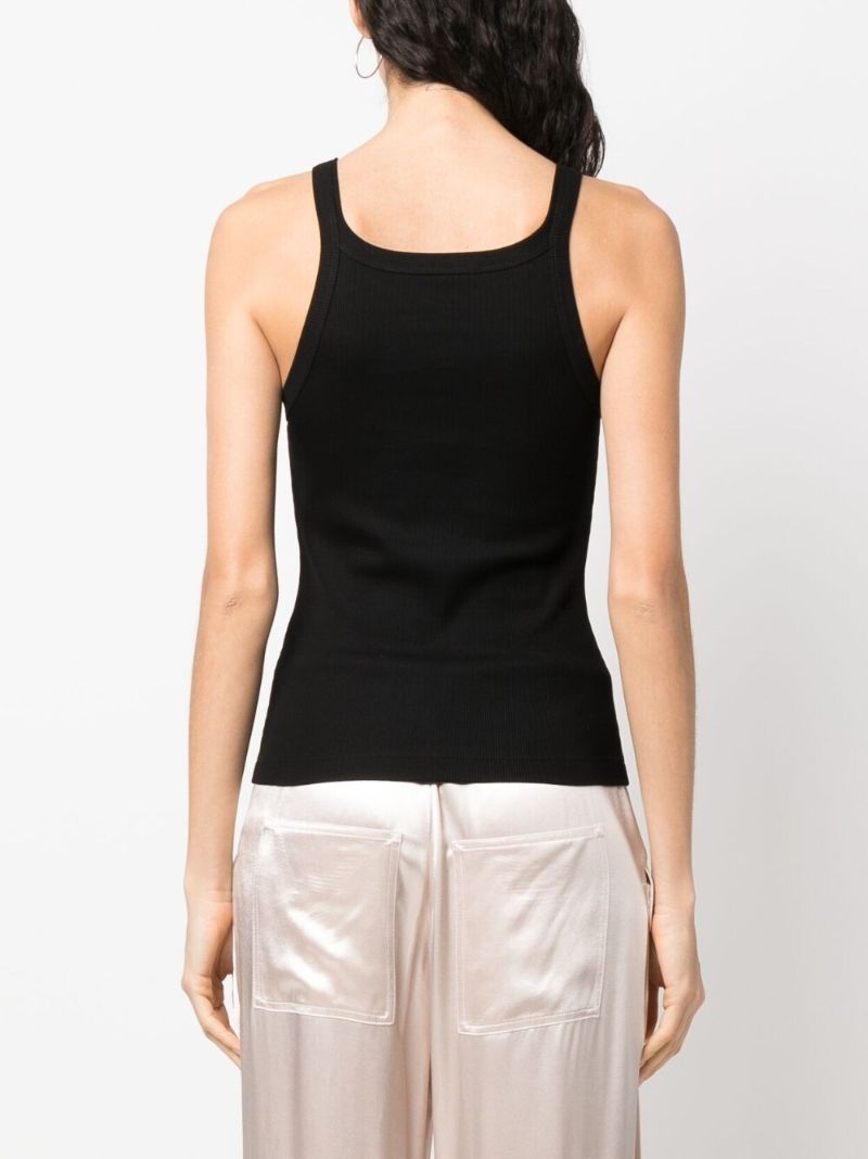 Black Logo Embroidered Tank Top