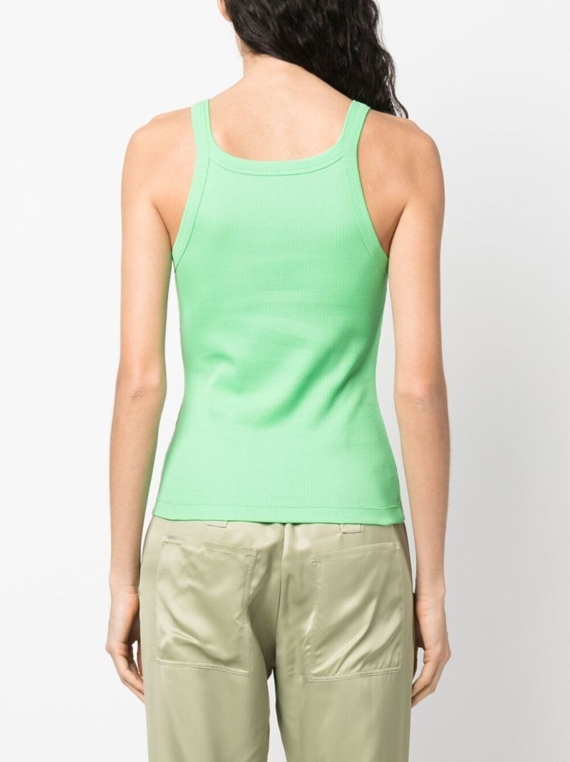 Green Logo Print Tank Top
