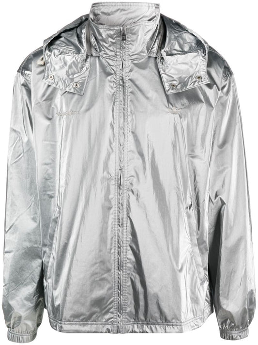 Silver Metallic Finish Windbreaker