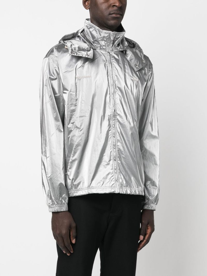 Silver Metallic Finish Windbreaker