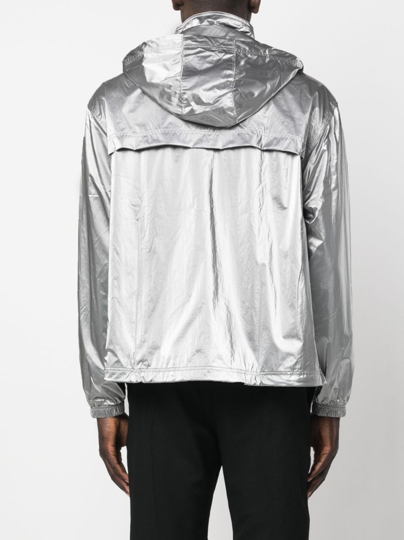 Silver Metallic Finish Windbreaker