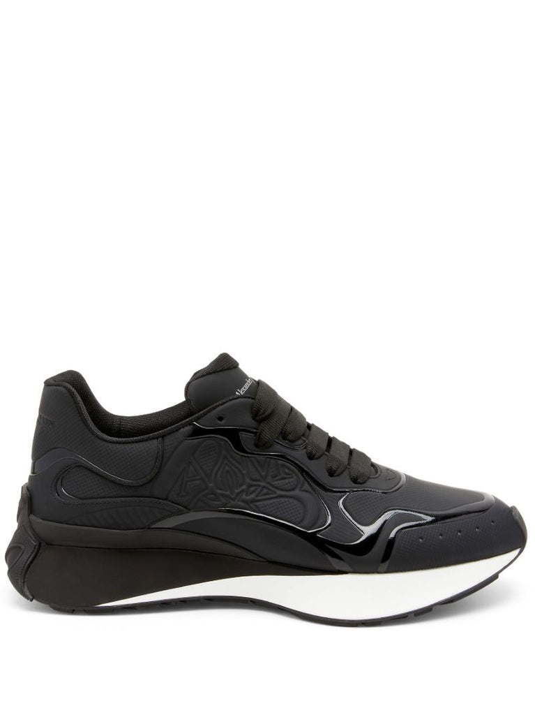 Black Sprint Runner Leather Sneakers