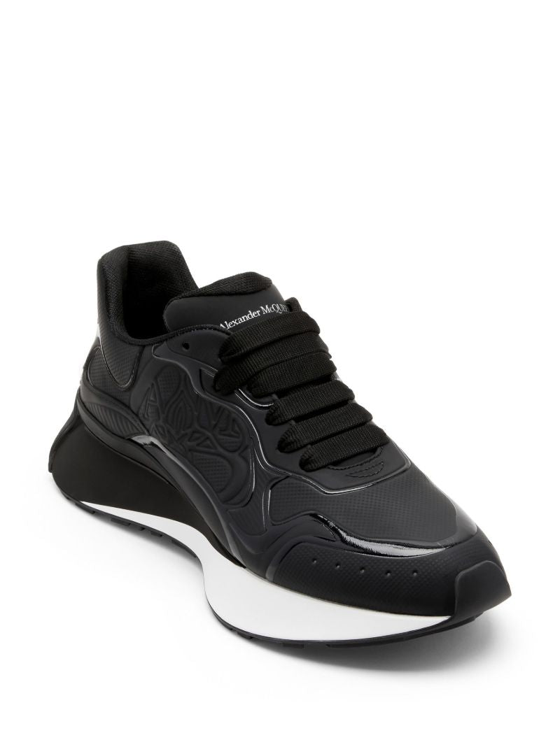 Black Sprint Runner Leather Sneakers