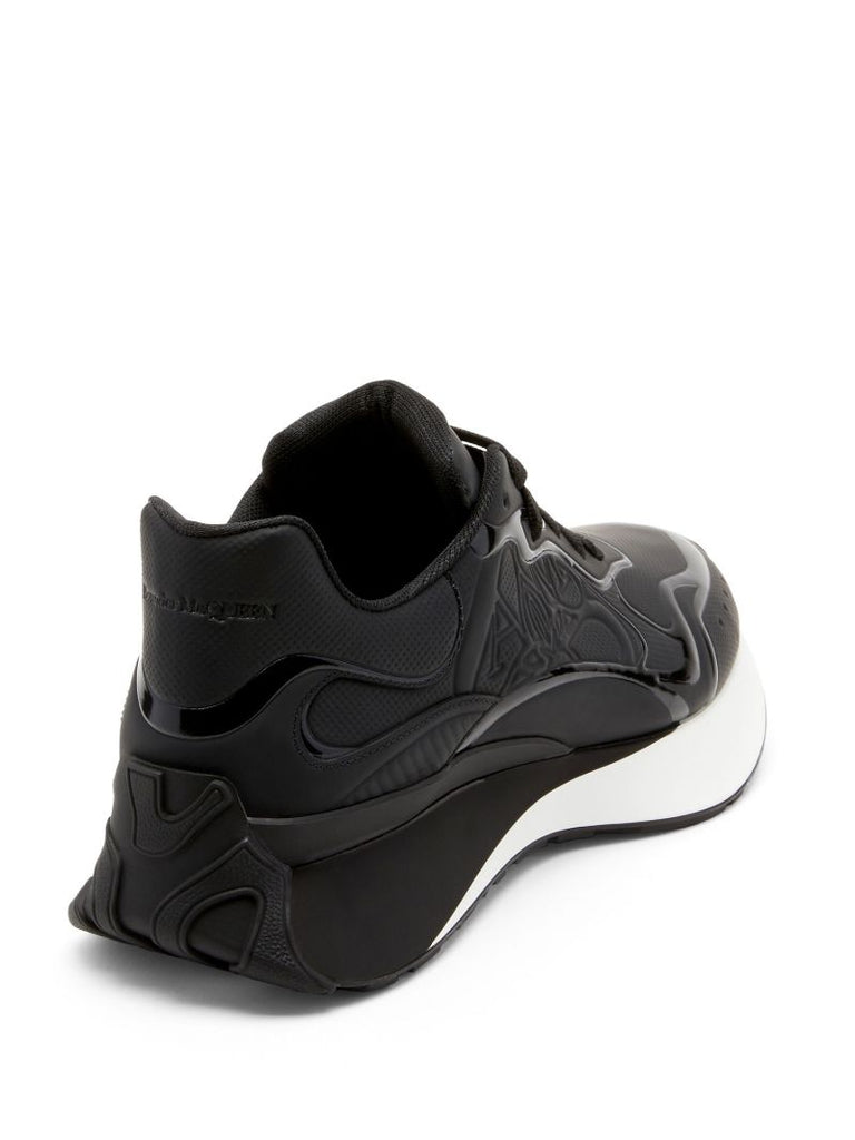 Black Sprint Runner Leather Sneakers