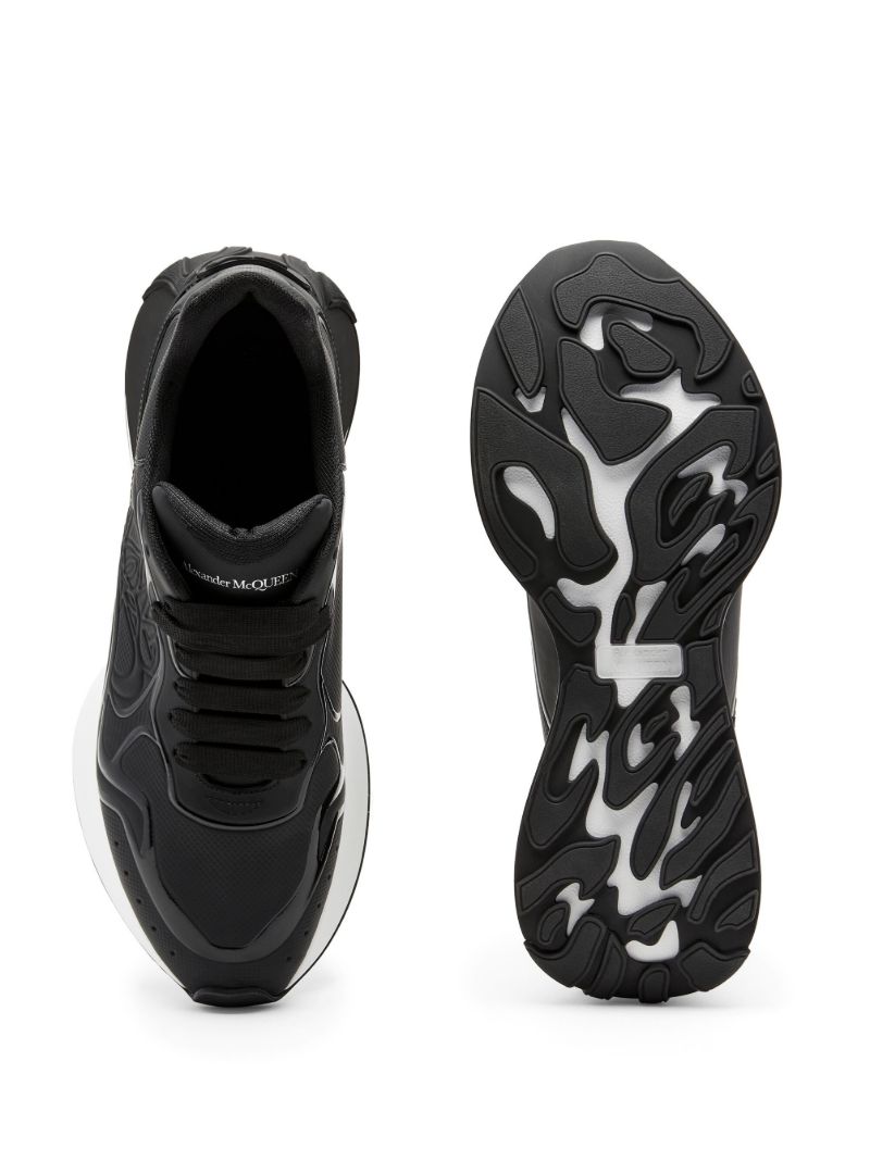 Black Sprint Runner Leather Sneakers